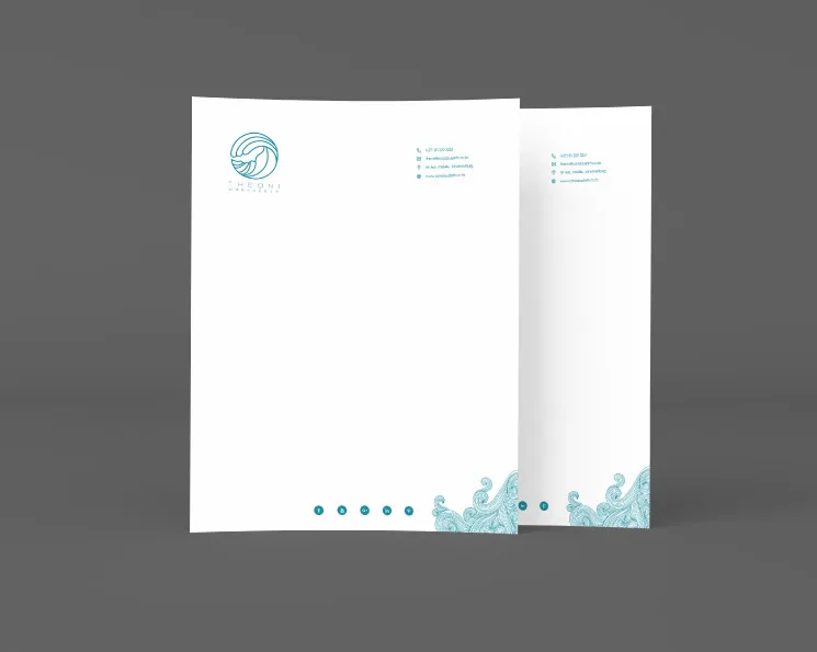 Custom designed letterhead.