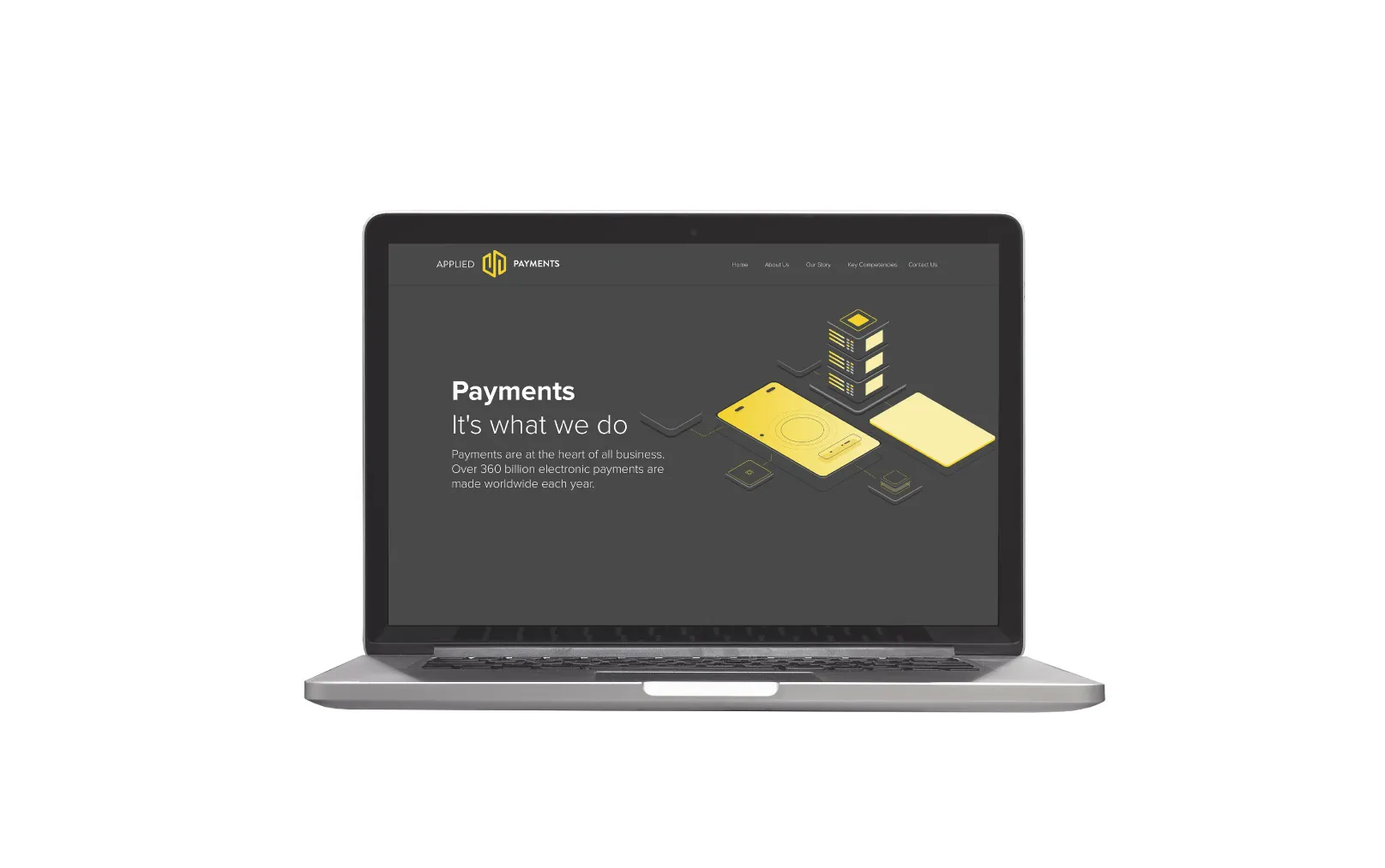 Mockup of website design and development for Applied payments