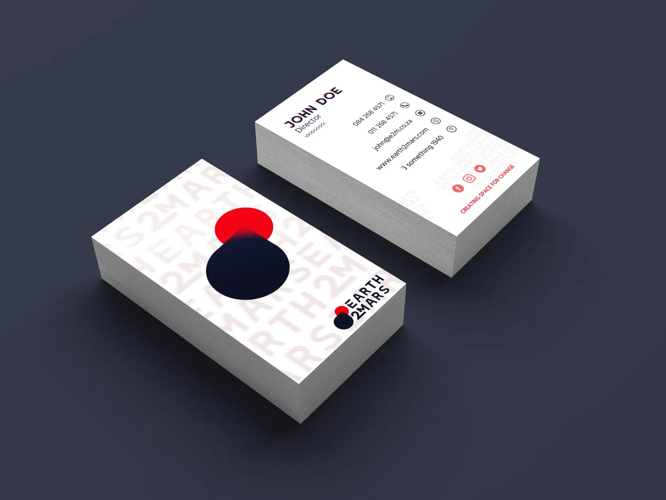 Custom designed business cards.