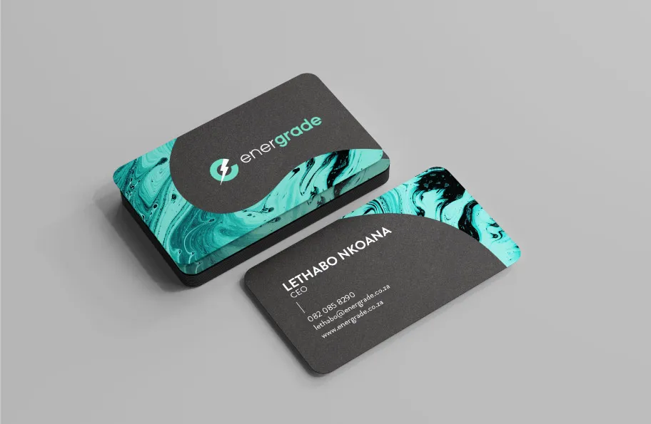 Custom business card design for Energrade