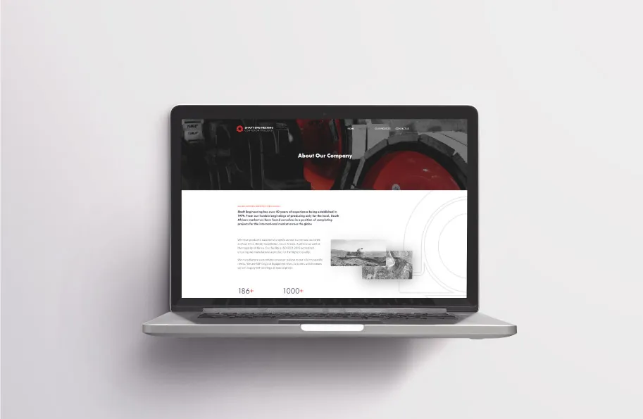 Custom website design and development for Shaft Engineering